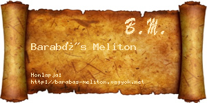 Barabás Meliton névjegykártya